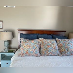 3 Pottery Barn floral quilted Euro shams 24”